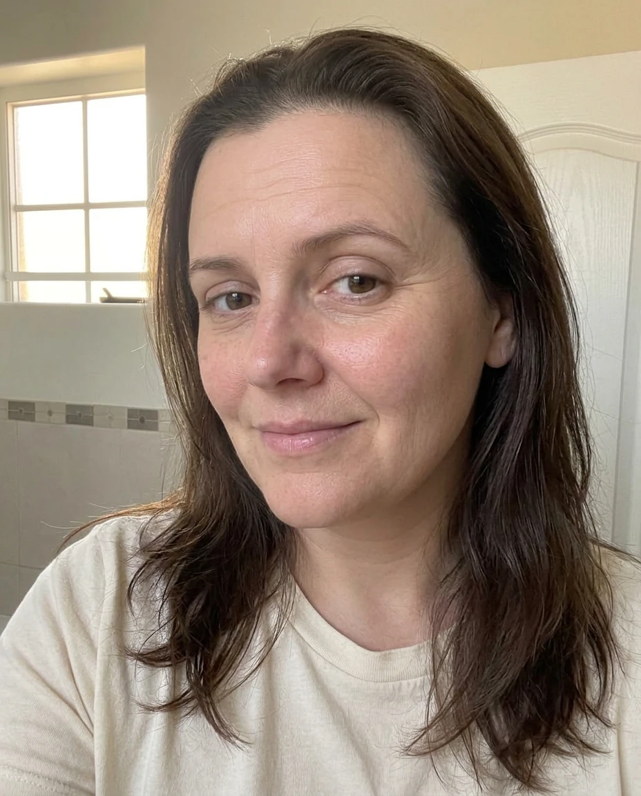 After using Evrglo skincare: radiant, even skin
